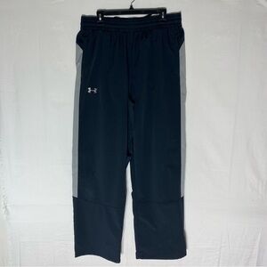 Under Armour Black & Gray Track Pants Activewear Athletic Casual L